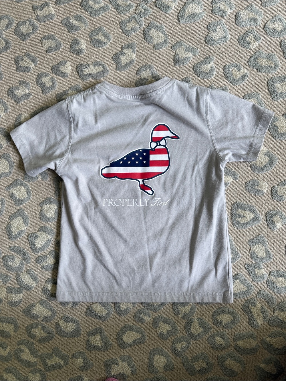 Properly Tied Kids' Short Sleeve Tee - Ice Gray with Americana Logo